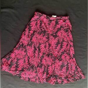 Women’s black and red midi skirt size 14